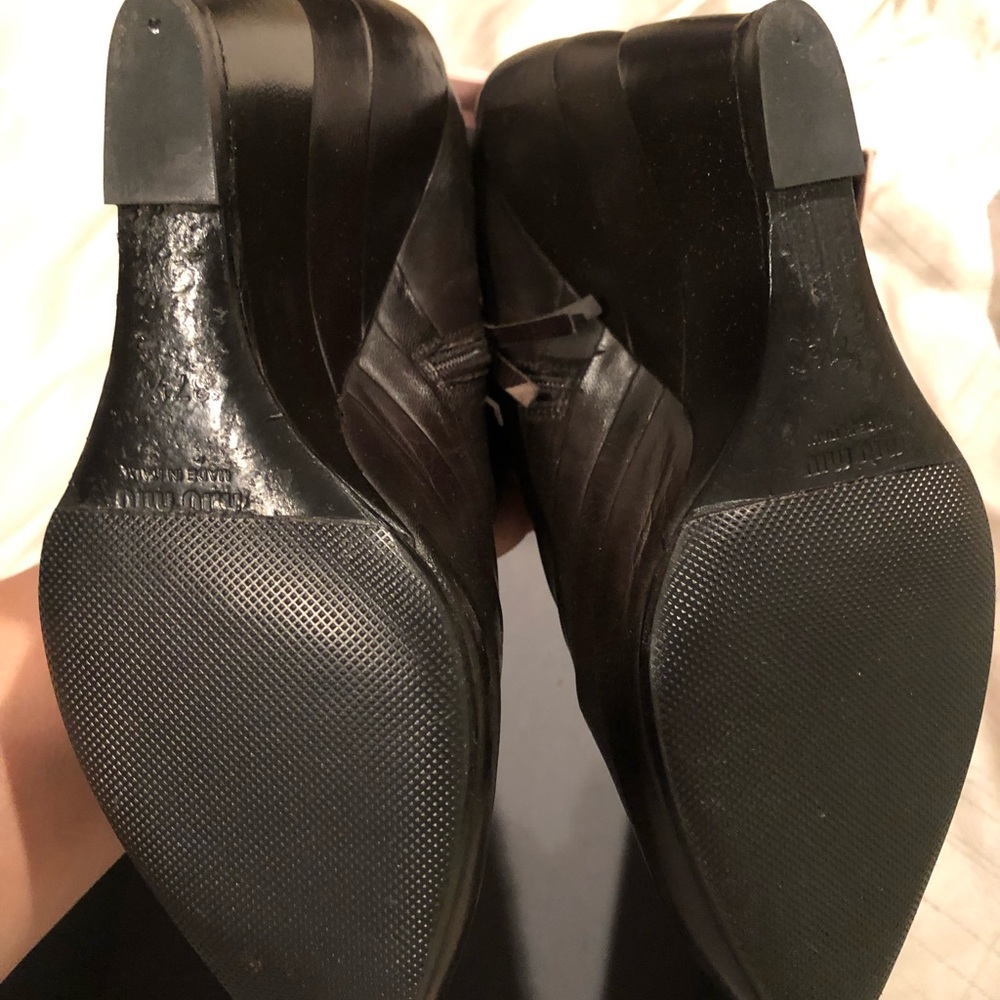 Authentic Miu Miu Leather Wedge Booties! - image 7